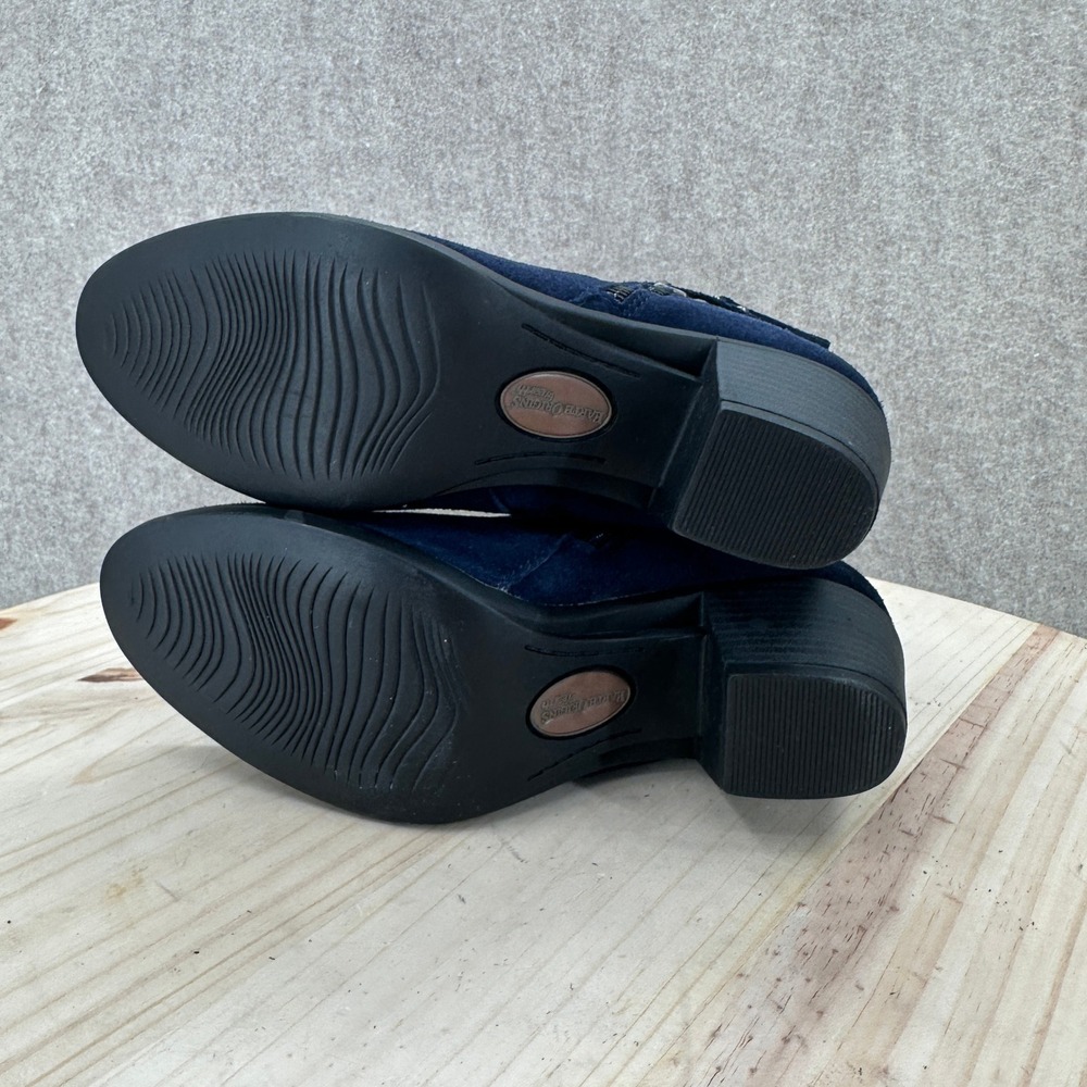 NEW Earth Origins Tori Navy Blue Suede Ankle Boots 9.5 Tassel Booties Block Heel - Picture 10 of 12